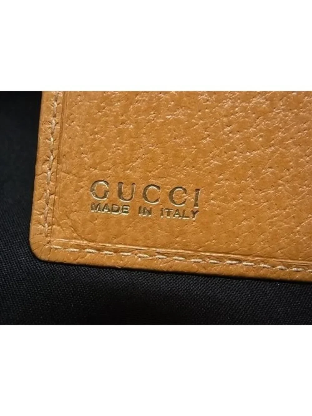 Gucci Wallet 035.0 Brown Gold Leather Bifold - Picture 6 of 6